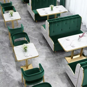 Customization Modern Style Restaurant Furniture Chairs Tables Sofas Bar Fast Food Booths Mall Panel Wood Traditional Design