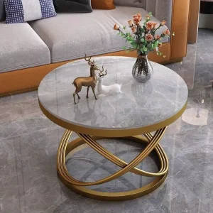Customization New Modern Durable Small Coffee Table Stone Slab Stainless Steel Home Furniture Set Living Room Center