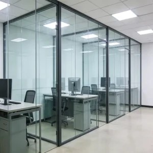 Customization Office Room Partitions Acoustic Room Dividers Cubicle Aluminium Profile Glass Office Partition Wall with Door