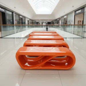 Customization Outdoor Bench Fiberglass Bench Seating Waiting Bench Shopping Mall Waiting Chair OEM ODM