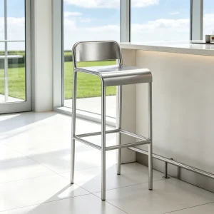 Customization Stainless Steel Strong Modern Industrial Minimalist Bar Stool Floor Rack Tall Stool Arc Outdoor Living Room