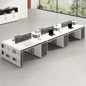 Customize Adjustable Modular Minimalist Wood Freestanding Office Desk with Modern Counter Cubicle Workstation for 2 8 Person