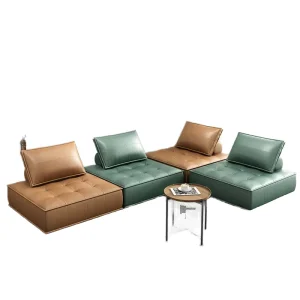 Customize Classic Modern Design Faux Leather Sectional Living Room Sofa Chairs