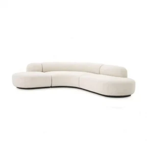 Customize Fabric Tufted Reclining Sofa Round Living Room White 6 Seat Big Couch Set for Apartment and Mall Use