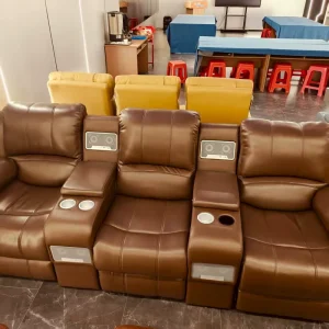 Customize Luxury Reclining Home Theater Cinema Sofa Set Leather Couch Set Recliner Chair