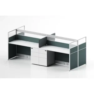 Customize Office Partition Extrusions Aluminum Profiles Office Furniture Cubicle Workstation 4 Person Workstation
