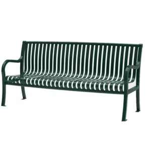 Customize Public Park Steel Iron Seat Bench Outdoor Modern Garden Patio Bench Seating Outside Metal Seating Bench