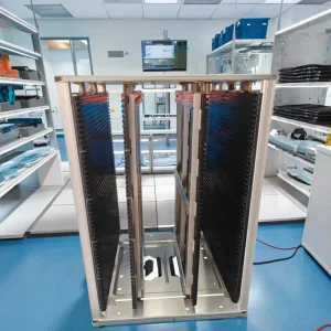 Customized 100-Slot ESD PCB Magazine Rack Double Panel Plastic Material Freestanding/Hanging Boltless Shelving