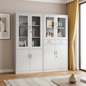 Customized 2 Door Full Height Steel Metal Modern Design Office Filing Cabinet Warranty Knock Down Structure Gym School