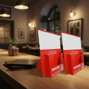 Customized A4 A5 DL Size Detachable Foldable Corrugated Cardboard Display Holder for Modern Style Tabletop Magazine and Brochure