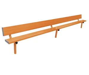 Customized Aluminum Bench with Seat Back Surface Mount Weather Resistant Outdoor Team Seating for Schools Public Spaces