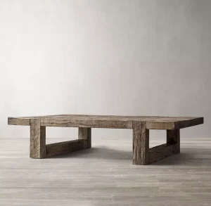 Customized America Style High Quality Living Room Rectangular Coffee Table Reclaimed Oak Retro Tea Table