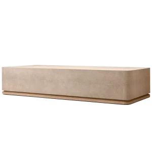 Customized America Style Shagreen Rectangular Coffee Table for Living Room Indoor Solid Wood Modern Tea Table