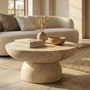 Customized Coffee Table FRP Texture Outdoor Furniture UV Resistant Lightweight for Commercial Resort Poolside Lounge