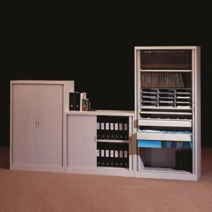 Customized Cold Rolled Steel Tambour Door Cabinet Office Metal File Storage Furniture Office Document Storage Cupboard