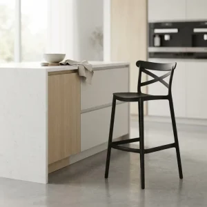 Customized Color Plastic Durable Steady Light Weight Bar Chair Backrest High Commercial Plastic Bar Chair