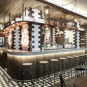 Customized Commercial Use Bar Furniture Set Handmade Club Bar Granite Home Bar Counter Design