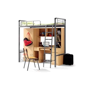 Customized Double Metal Loft Bed Frame Adult Steel Bunk Bed for Apartment