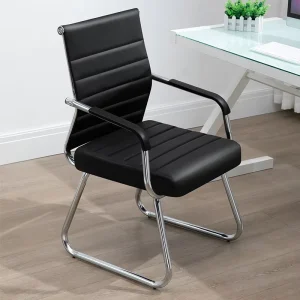 Customized Ergonomic Black Workstation Office Chair Without Wheels