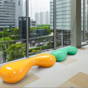 Customized FRP Telephone Bench Waiting Chair Commercial Furniture Sculpture Art Decoration for Outdoor Park Public Leisure