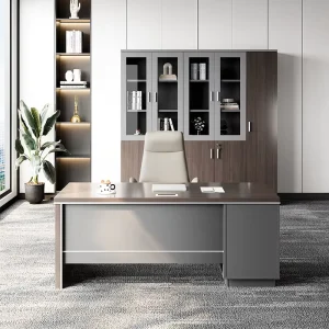 Customized GD D0416 Commercial Modern Eco Friendly Durable Wooden Office Desks Computer Workstations 2 Storage Office Furniture