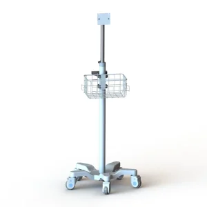 Customized Height Adjustable Patient Monitor Stand and Rolling Medical Tablet Cart
