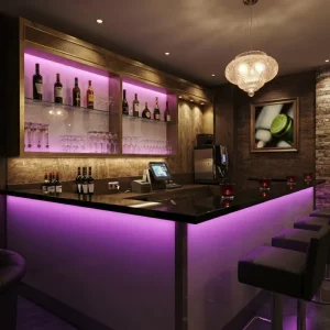 Customized High Quality Commercial and Home Use Bar Service Counter with Cabinet for Lounge Club Restaurant