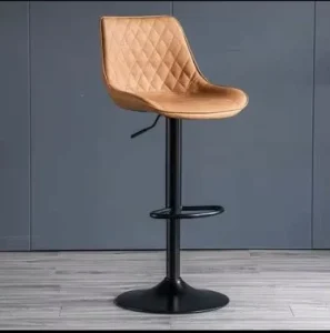 Customized High Quality PU Leather Bar Stool with Armrest Modern Design for Dining & Gym Use Counter Height Kitchen Island Chair