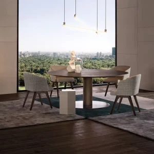 Customized Hotel Furniture Round Dining Table Set for 6 with 4 Chairs Small Dining Table Set