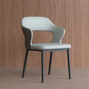Customized Hotel Light Luxury Room Conference Dining Chairs Restaurant Cafe Negotiation Leisure Upholstered Leather Armchair