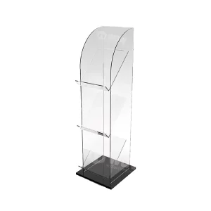 Customized ISO9001 Certified Acrylic Display Stand Floor Rack with Easy Assembly for Magazines and Other Items