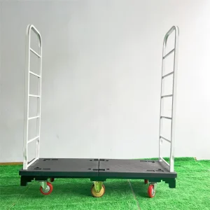Customized Industrial Warehouse Hotel Restaurant Kitchen Food Push Heavy Duty U boat Platform Trolley Cart with 6 Wheels