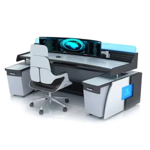 Customized LED Light Monitoring Control Center Workstation Adjustable Luxury Business Desk