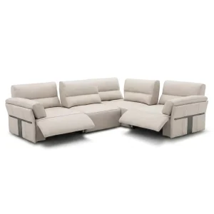 Customized Large Sectional Power Recliner Sofa Set Functional Leather Couch with Adjustable Headrest and USB for Villa and Hotel