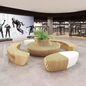 Customized Library Chair Design for Mall Luxury Service Public Bench Rest Bench Public Seating