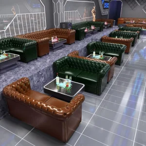Customized Light Luxury PU Leather Booth UShape Restaurant Club Bar Sofa Disco Sofa Furniture Set Hotel Bar Restaurant Furniture