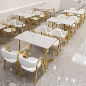Customized Light Traditional Luxury Restaurant Dining Set with 6 Chairs Wood Material for Hotel School & Living Room Use