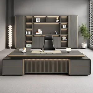 Customized Luxury Modern Black Ceo Desk L shaped Wood Office Furniture Desk Director Manager Ceo Boss Office Table Desk