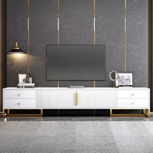 Customized MDF Light Luxury TV Cabinet with Multiple Storage Spaces Modern and Simple Living Room TV Cabinet Furniture Set