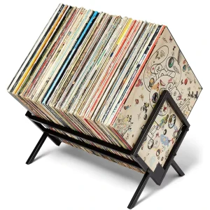 Customized Metal Single Tier Vinyl Record Storage Rack for Home Office Multi purpose Shelf for Books Magazines and Documents