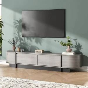 Customized Minimalist TV Cabinet Ready to Assemble Wooden Media Console Unit