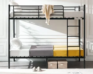 Customized Modern Double Bunk Bed, Heavy Duty Metal for Kids or School Dormitory for Home or Hotel Cama Alta