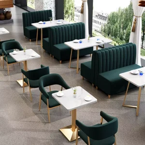 Customized Modern Leather Restaurant Furniture for Fried Chicken Pizza Cafe Hotel Apartment Home Bar Sofa Table and Chairs