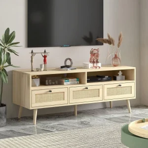 Customized Modern MDF Eco Friendly Minimalist TV Cabinet with Three Drawers for Living Room Storage Low Cabinet