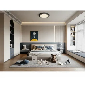 Customized Modern Minimalist Tatami Wooden Bedroom Set 5+ Drawers Includes Bed Desk Bookshelf for Home Furniture Bedroom