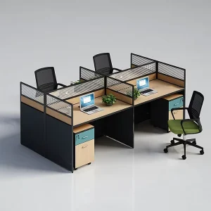 Customized Modern Modular Cubicle Panel Desks Staff Workstations 2 4 6 Person Wooden Office Partitions Work Station