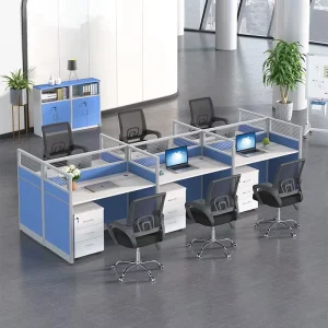 Customized Modern Multi Shaped Modular Office Furniture Staff Computer Desk Staff Table Screen Partition Staff Workstations