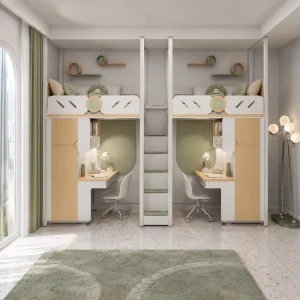 Customized Modern Style Wooden and Steel Apartment and Student Beds for Bedroom or School Dormitory