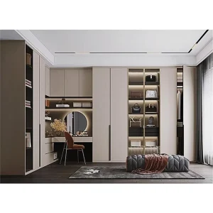 Customized Modern Walk-in Wardrobe Plywood Melamine Bedroom Closet System Storage Cabinet Living Room Dining Workshop