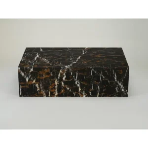 Customized Nero Portoro Marble Coffee Table Low Plinth Rectangle Black Modern Design Living Room Furniture